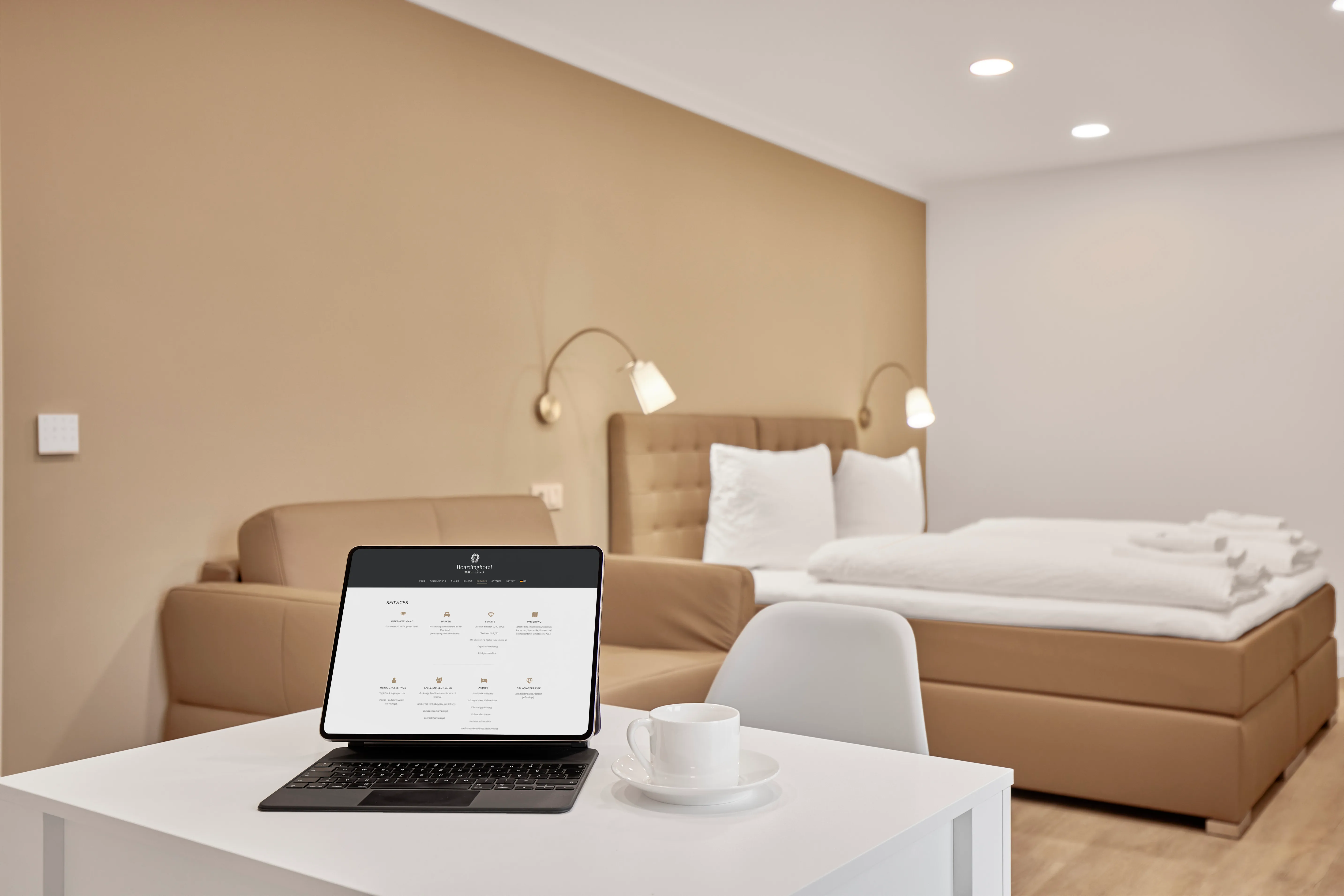 Apartment mit eigenem Arbeitsplatz